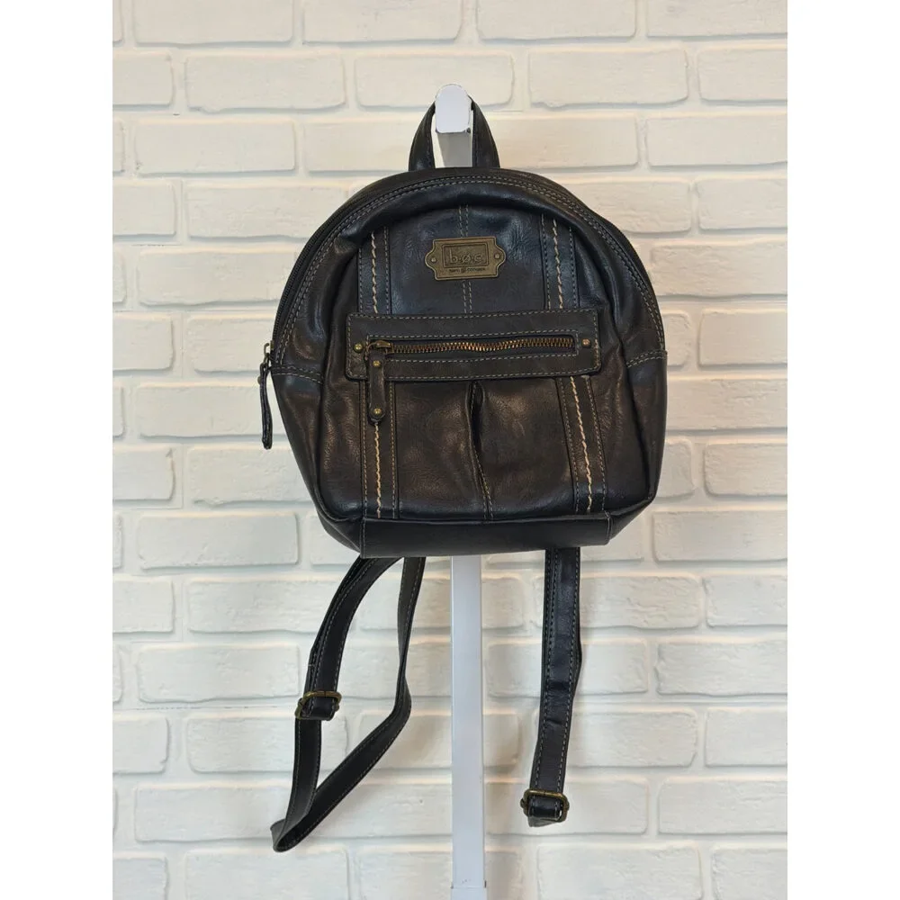 b.o.c. Born Concept Mini Backpack Black Vinyl Crossbody Straps